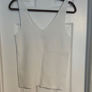 Another Love White Ribbed V-Neck Tank